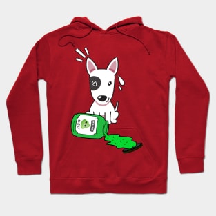 Cute Bull Terrier Spilled Wasabi sauce Hoodie